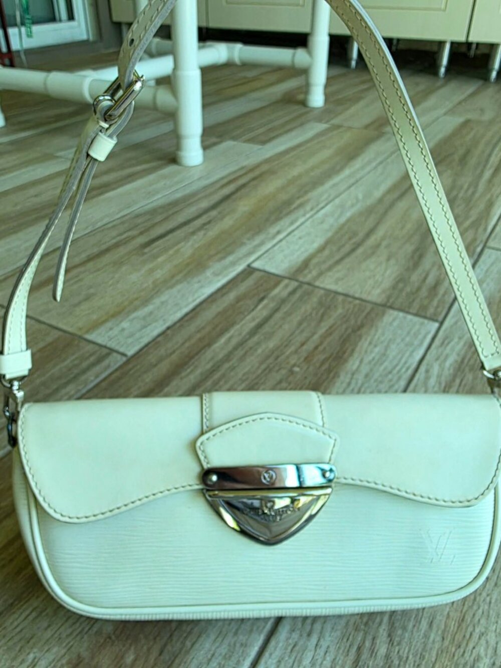 Louis Vuitton Montaigne Ivory Epi Leather Pouchette MiniBag